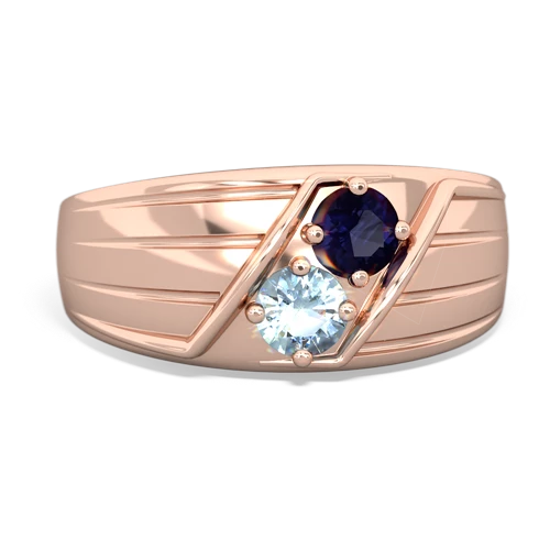 sapphire-aquamarine mens ring