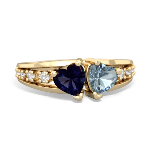 sapphire-aquamarine modern ring