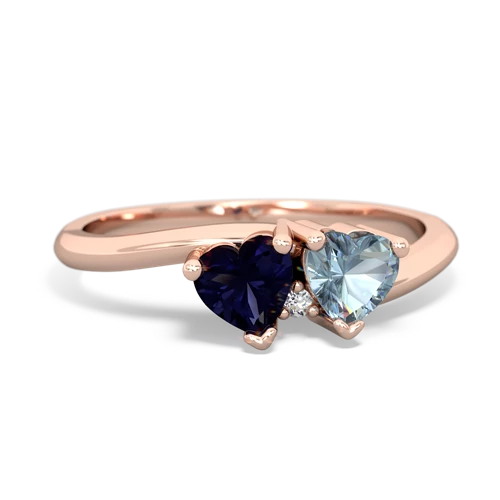 sapphire-aquamarine sweethearts promise ring