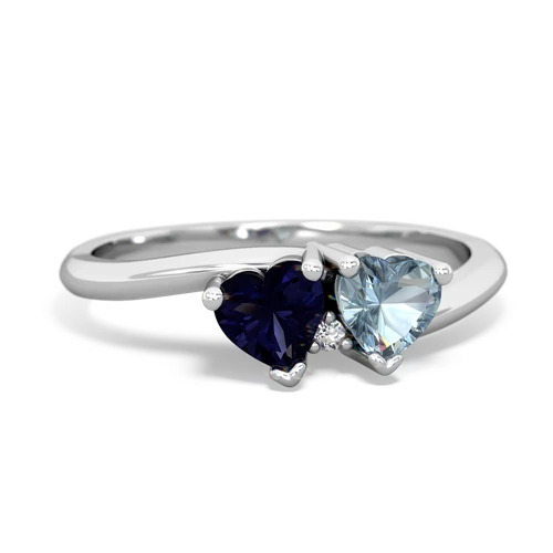 sapphire-aquamarine sweethearts promise ring