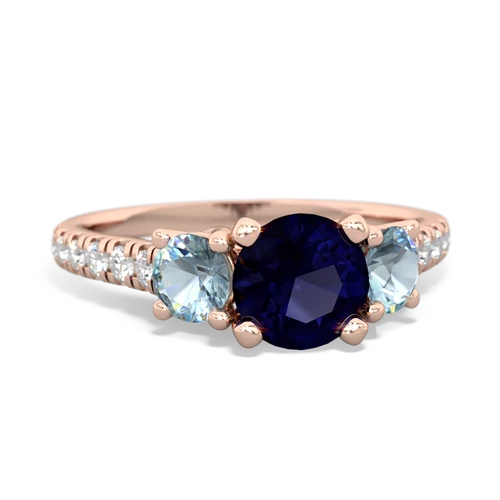 sapphire-aquamarine trellis pave ring