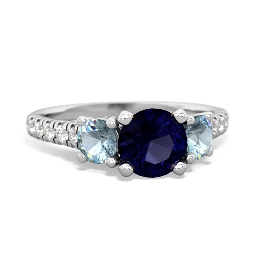 sapphire-aquamarine trellis pave ring