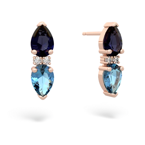 sapphire-blue topaz bowtie earrings
