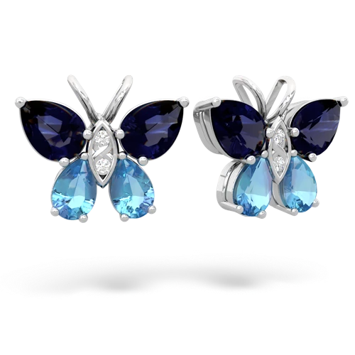 sapphire-blue topaz butterfly earrings