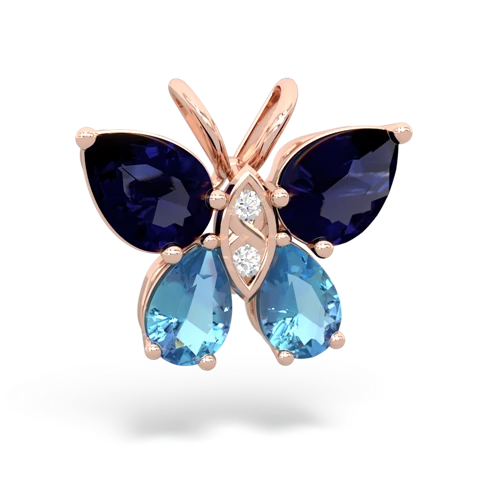 sapphire-blue topaz butterfly pendant