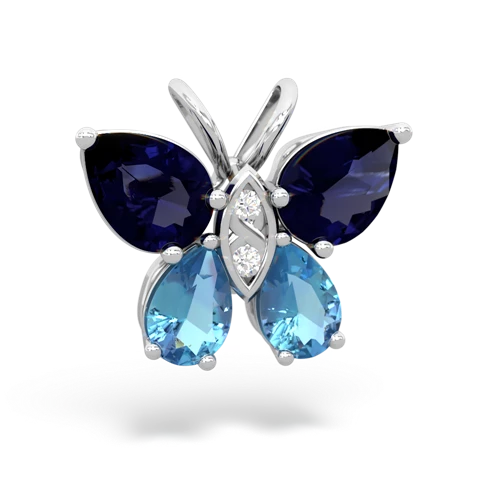 sapphire-blue topaz butterfly pendant