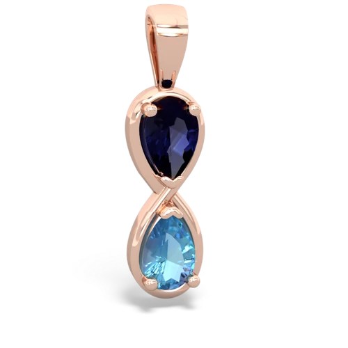 sapphire-blue topaz infinity pendant