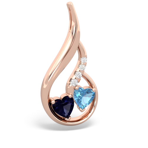 sapphire-blue topaz keepsake swirl pendant