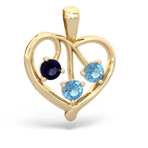sapphire-blue topaz love heart pendant