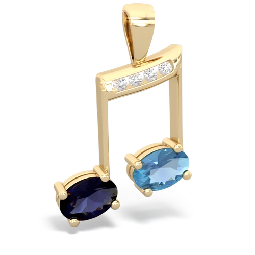 sapphire-blue topaz music notes pendant