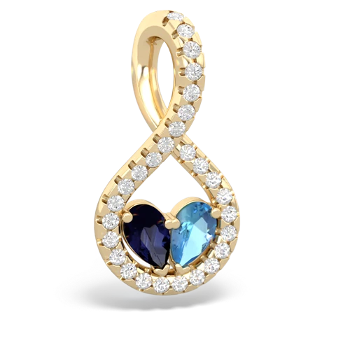 Sapphire Genuine Sapphire with Genuine Swiss Blue Topaz PavÃ© Twist pendant Pendant