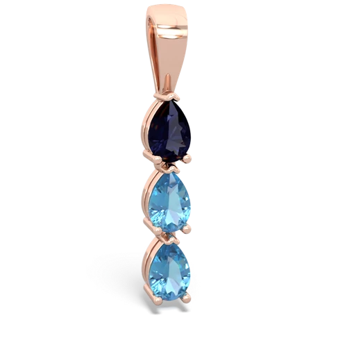 Sapphire Genuine Sapphire with Genuine Swiss Blue Topaz and Genuine Amethyst Three Stone pendant Pendant