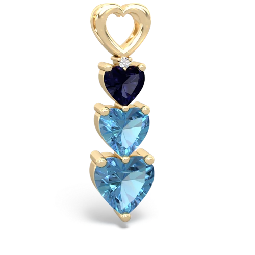 Sapphire Genuine Sapphire with Genuine Swiss Blue Topaz and Genuine Black Onyx Past Present Future pendant Pendant