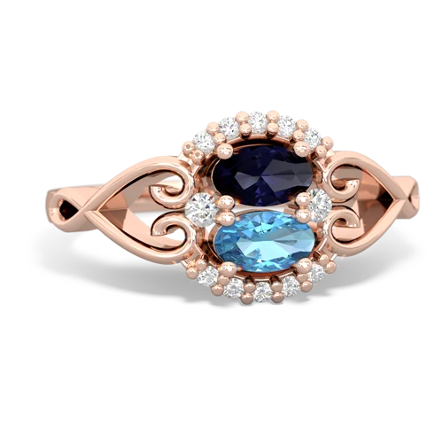 sapphire-blue topaz antique keepsake ring