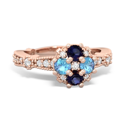 sapphire-blue topaz art deco engagement ring