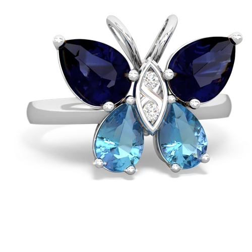 sapphire-blue topaz butterfly ring