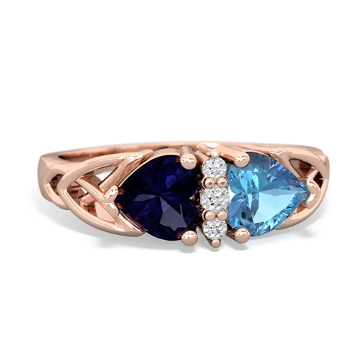 sapphire-blue topaz celtic ring