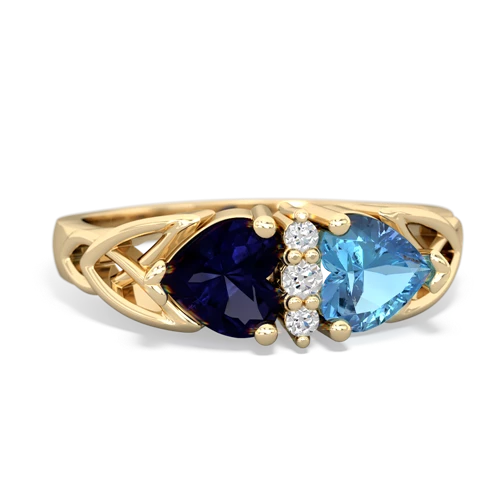 sapphire-blue topaz celtic ring