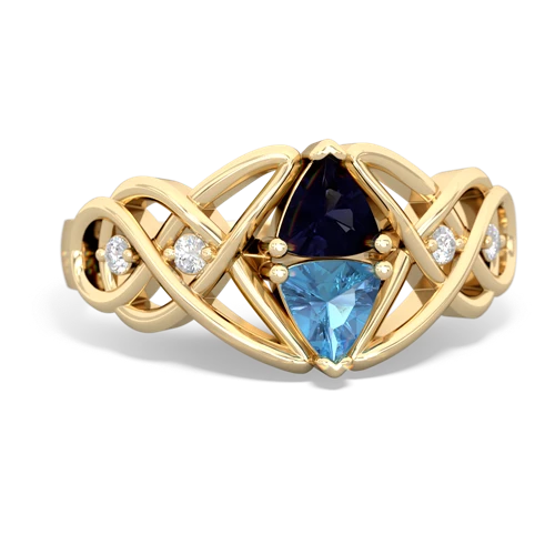 sapphire-blue topaz celtic knot ring