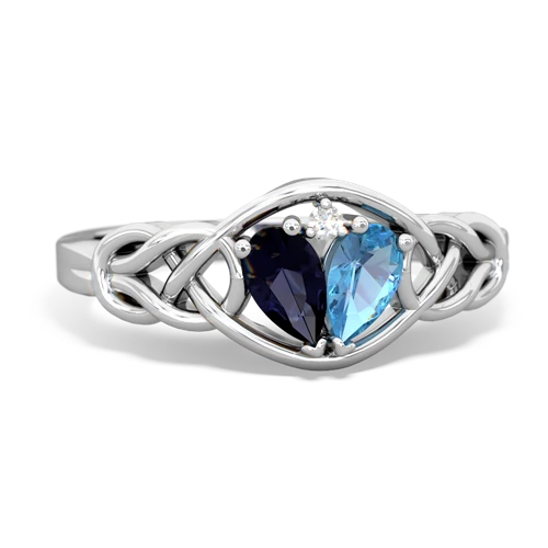 sapphire-blue topaz celtic knot ring