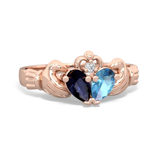 sapphire-blue topaz claddagh ring