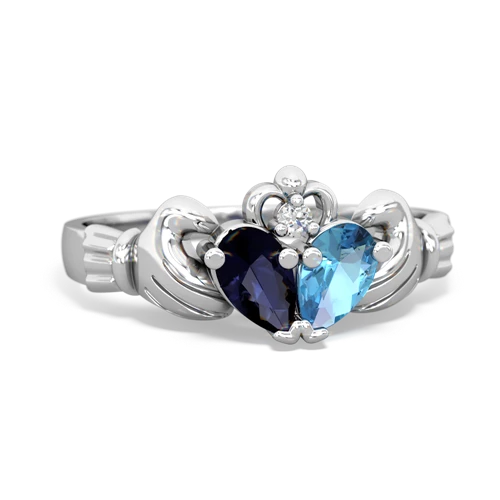 sapphire-blue topaz claddagh ring