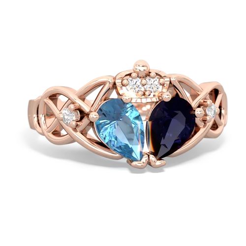 sapphire-blue topaz claddagh ring