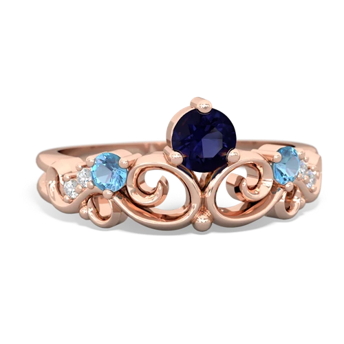 Sapphire Genuine Sapphire with Genuine Swiss Blue Topaz and  Crown Keepsake ring Ring