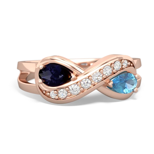 sapphire-blue topaz diamond infinity ring