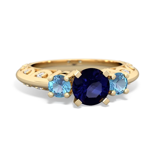 sapphire-blue topaz engagement ring
