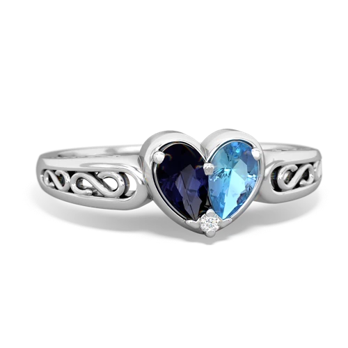 sapphire-blue topaz filligree ring