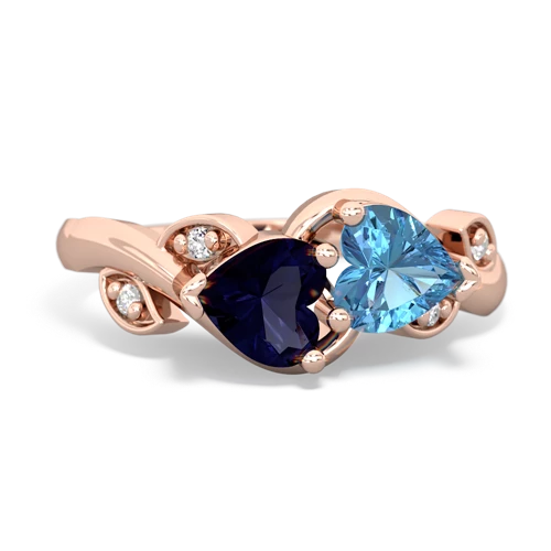 sapphire-blue topaz floral keepsake ring