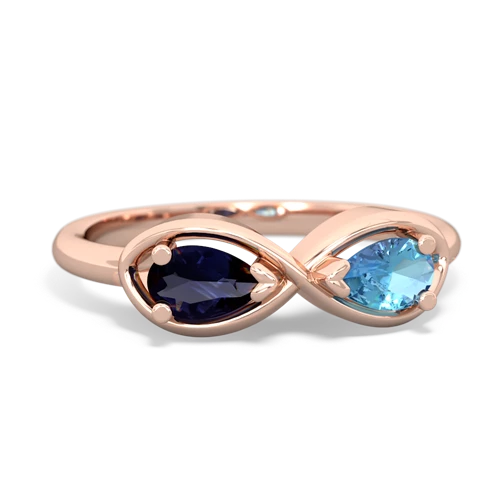 sapphire-blue topaz infinity ring