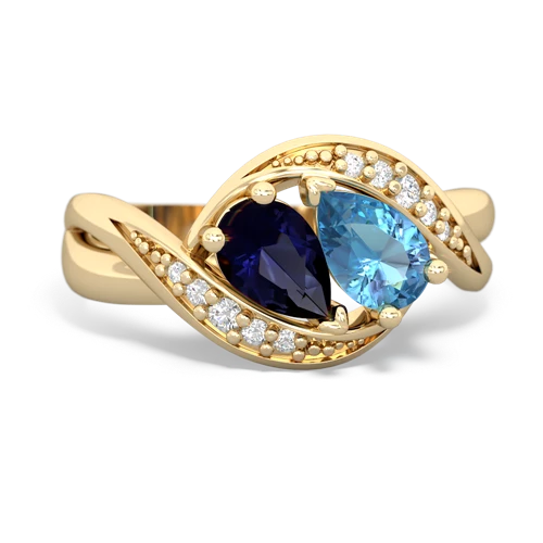 Sapphire Genuine Sapphire with Genuine Swiss Blue Topaz Summer Winds ring Ring
