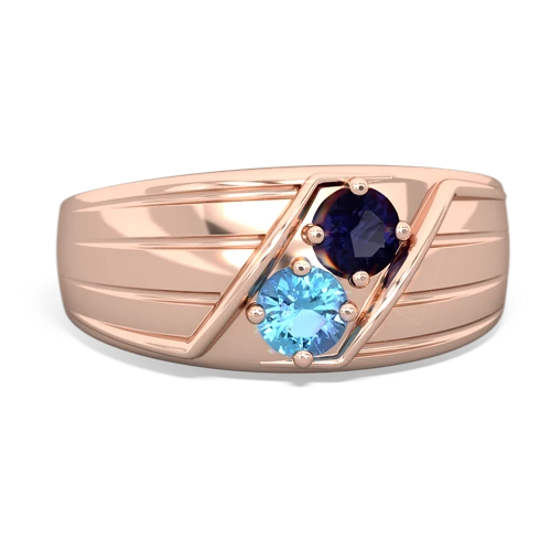 sapphire-blue topaz mens ring