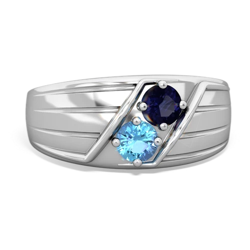 sapphire-blue topaz mens ring