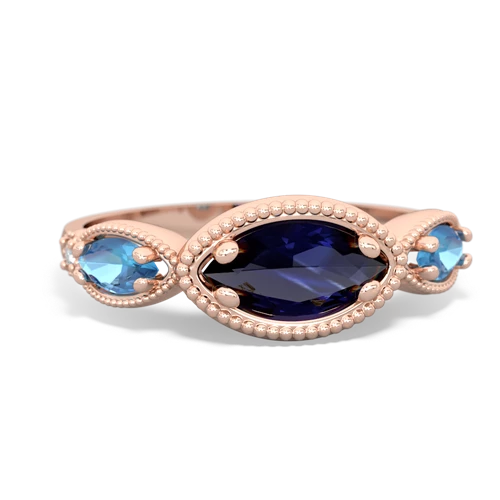 sapphire-blue topaz milgrain marquise ring