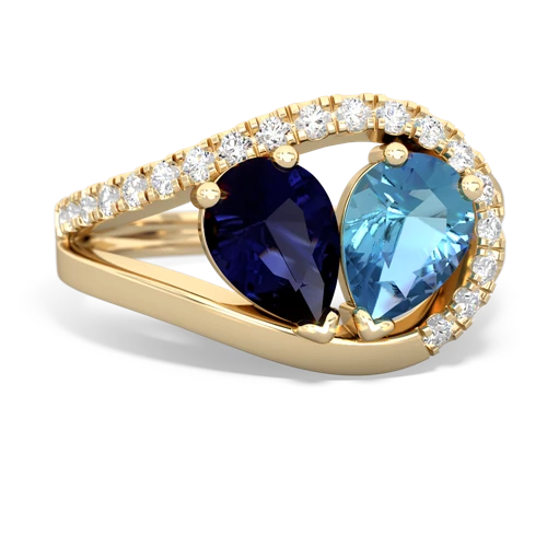 sapphire-blue topaz pave heart ring