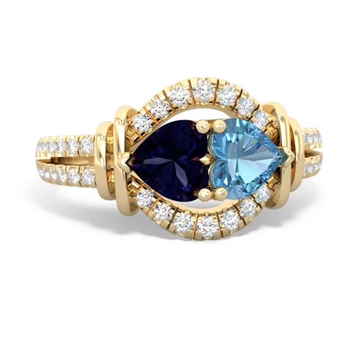 sapphire-blue topaz pave keepsake ring