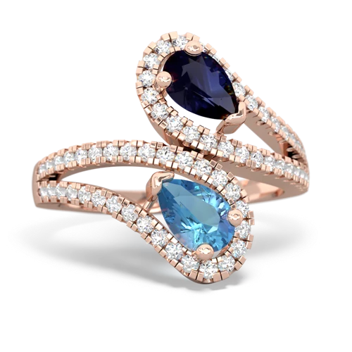 sapphire-blue topaz pave swirls ring