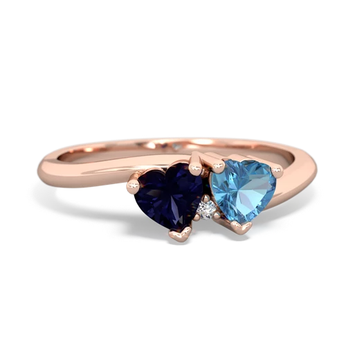 sapphire-blue topaz sweethearts promise ring