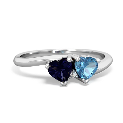 sapphire-blue topaz sweethearts promise ring