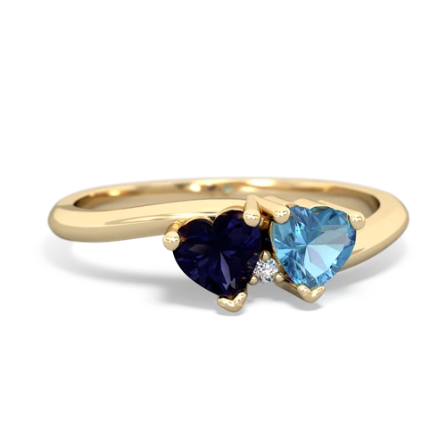 sapphire-blue topaz sweethearts promise ring