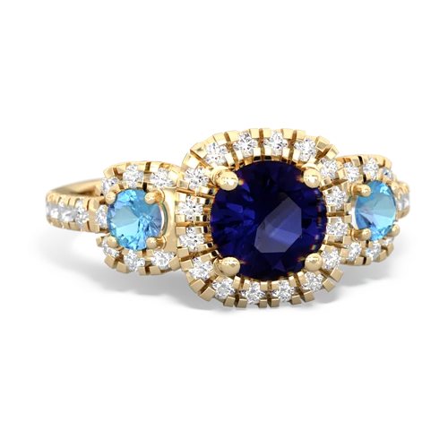 sapphire-blue topaz three stone regal ring