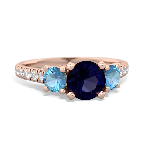 sapphire-blue topaz trellis pave ring