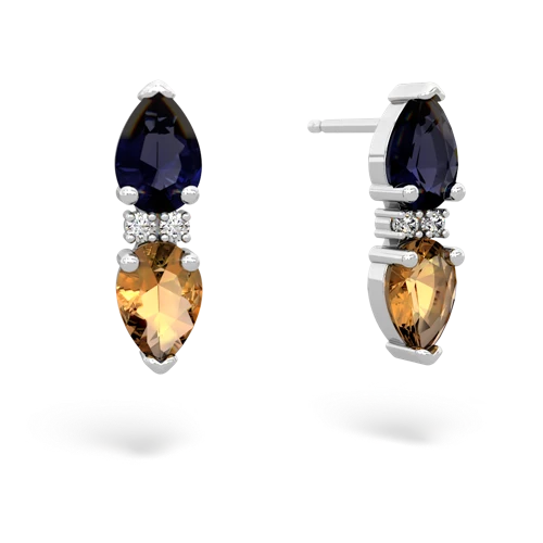 sapphire-citrine bowtie earrings