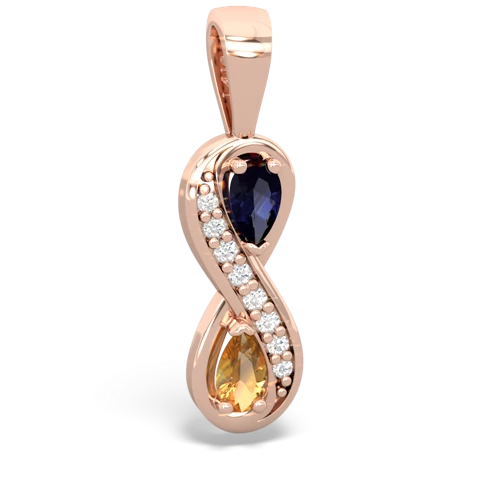 sapphire-citrine keepsake infinity pendant