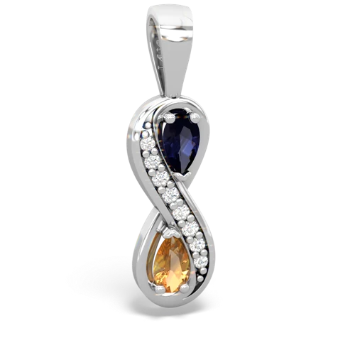 sapphire-citrine keepsake infinity pendant