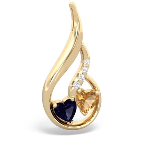 sapphire-citrine keepsake swirl pendant