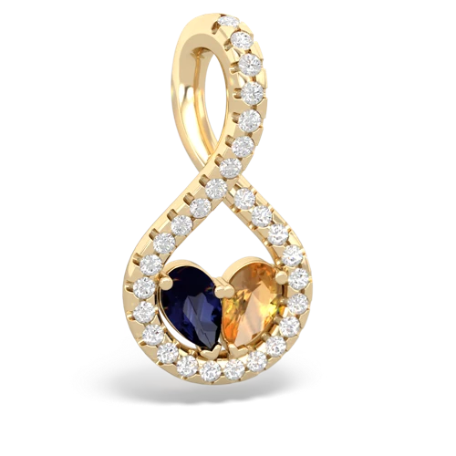 sapphire-citrine pave twist pendant